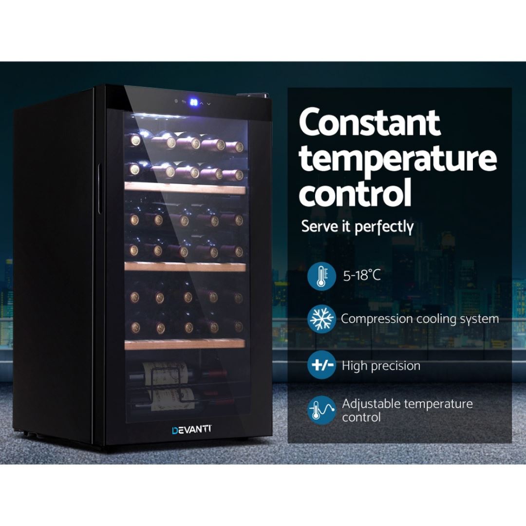 Arish 34 Bottles Wine Chiller Cooler Compressor Chiller Fridge Refridgerators 