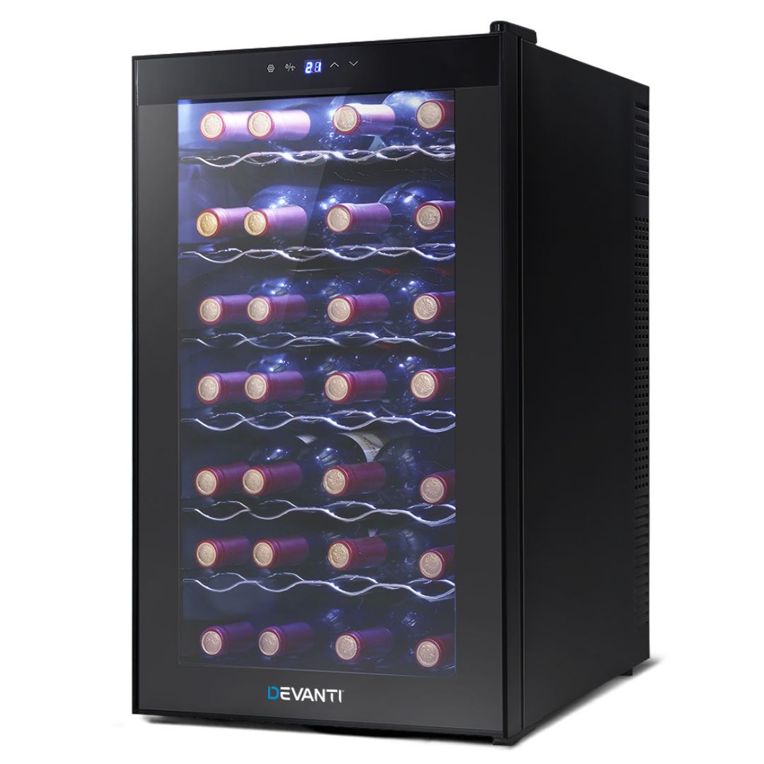 Tanta 28 Bottles Wine Fridge Cooler In Black Refridgerators 