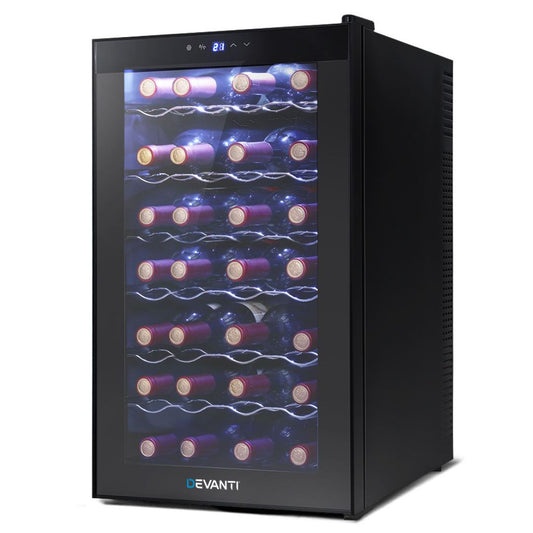 Tanta 28 Bottles Wine Fridge Cooler In Black Refridgerators 