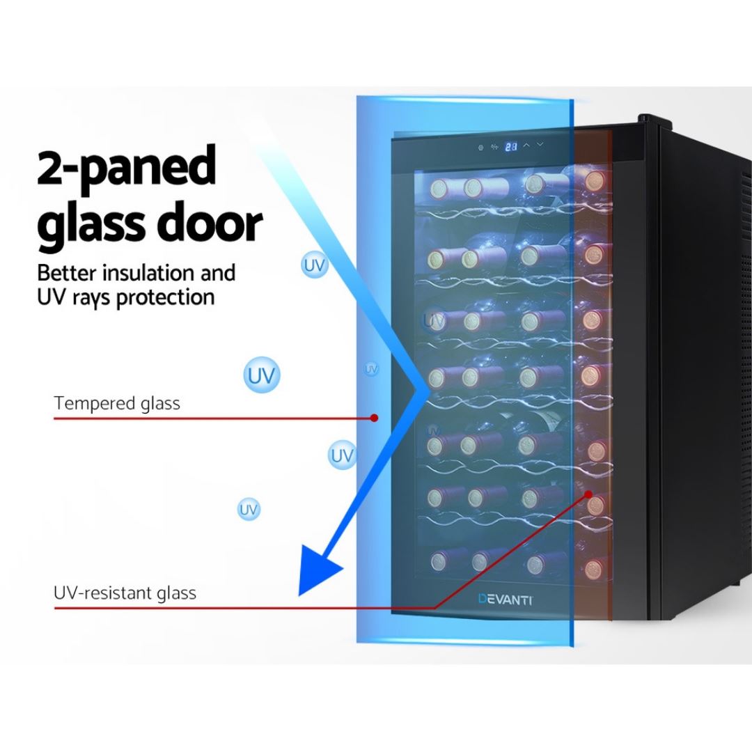 Tanta 28 Bottles Wine Fridge Cooler In Black Refridgerators 