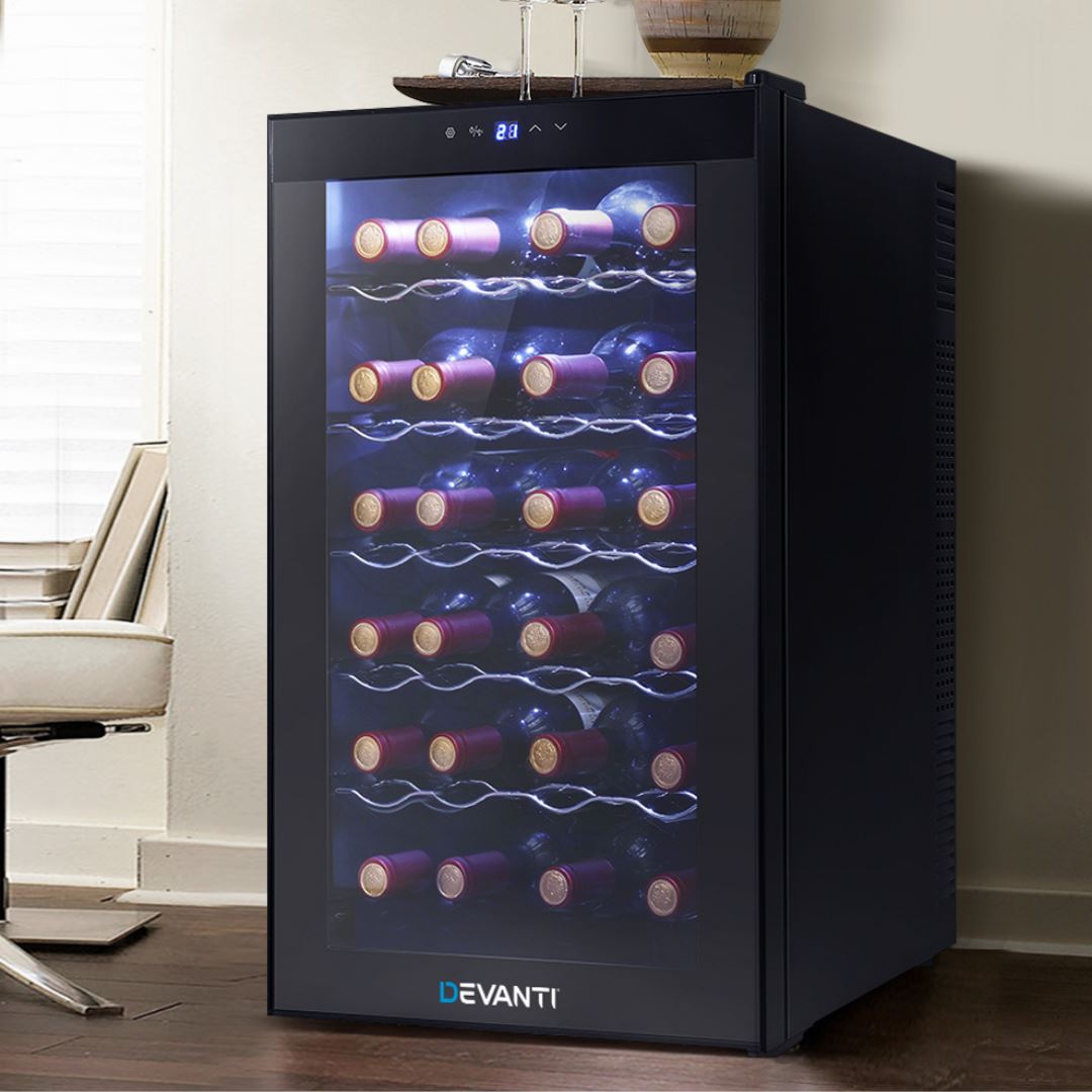 Tanta 28 Bottles Wine Fridge Cooler In Black Refridgerators 