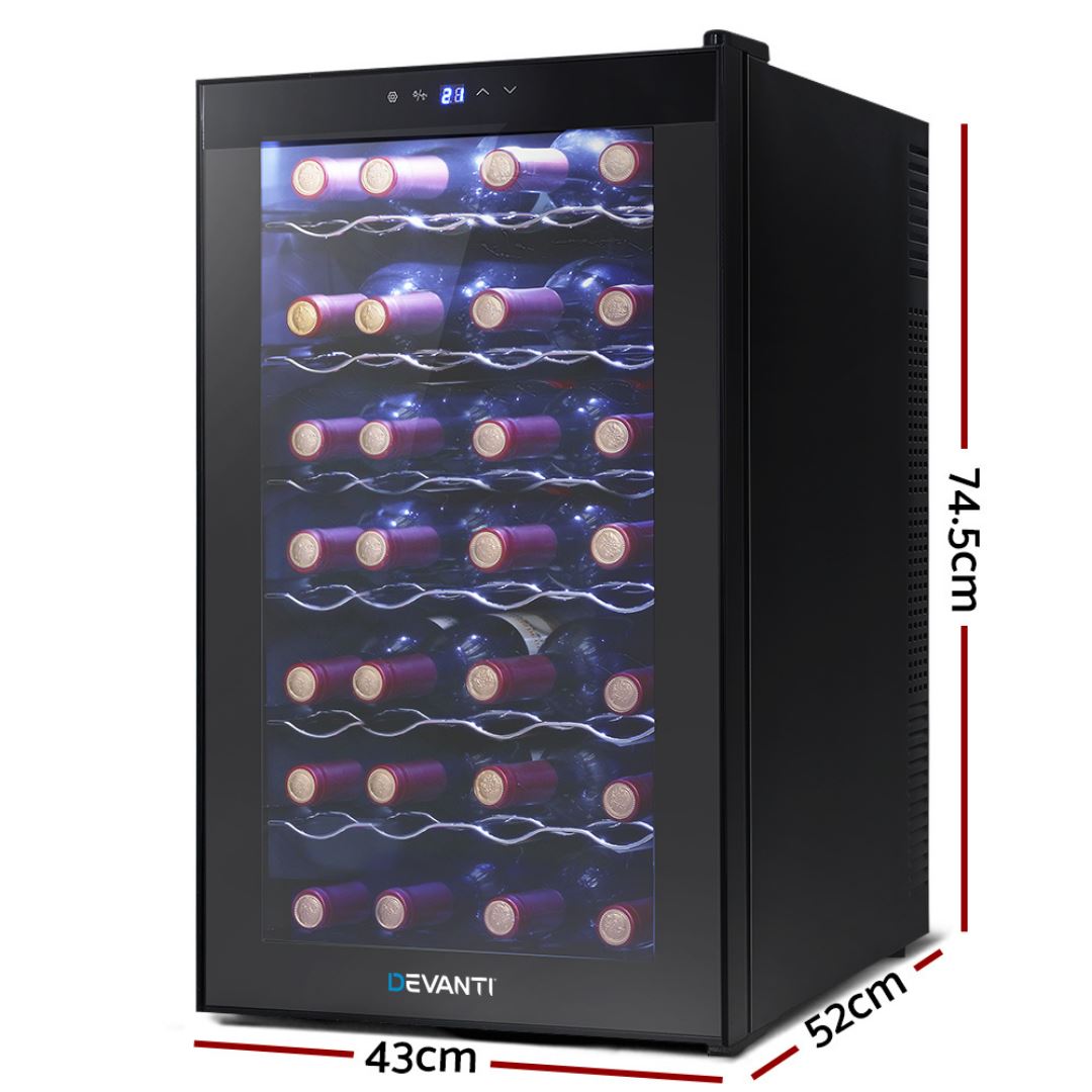 Tanta 28 Bottles Wine Fridge Cooler In Black Refridgerators 