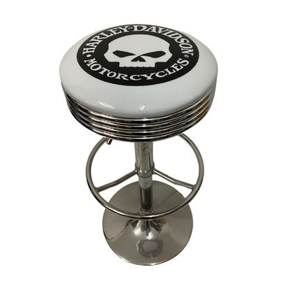 Harley Davidson Motorcycles Premium Retro Bar Stool - Silver Retro Bar Stools 