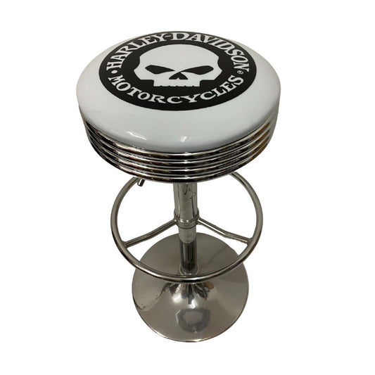 Harley Davidson Motorcycles Premium Retro Bar Stool - Silver Retro Bar Stools 