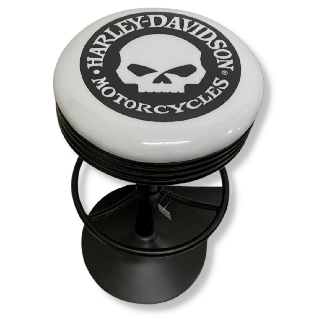 Harley Skull Premium Retro Bar Stool Retro Bar Stools Black 
