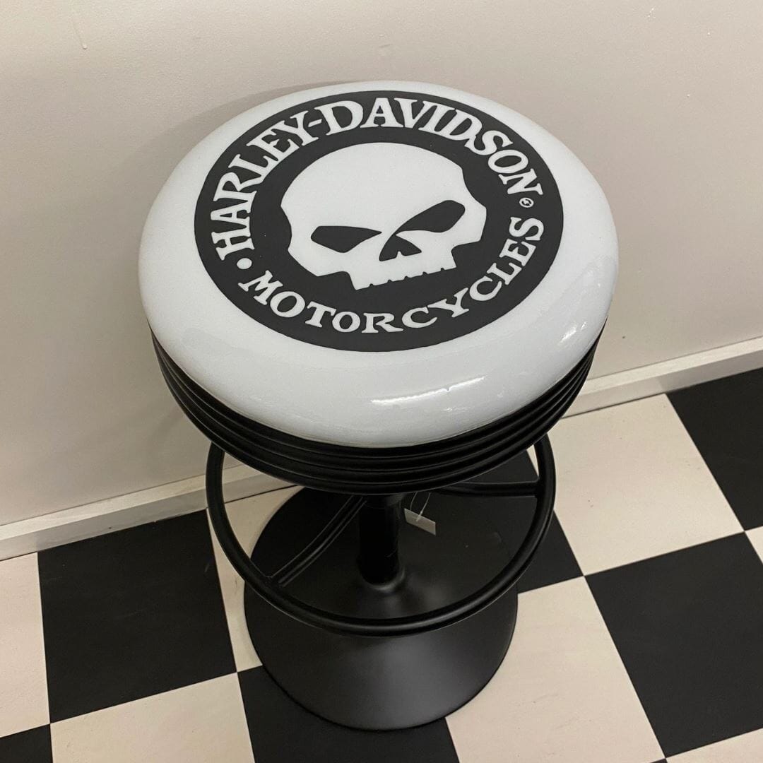 Harley Skull Premium Retro Bar Stool Retro Bar Stools 