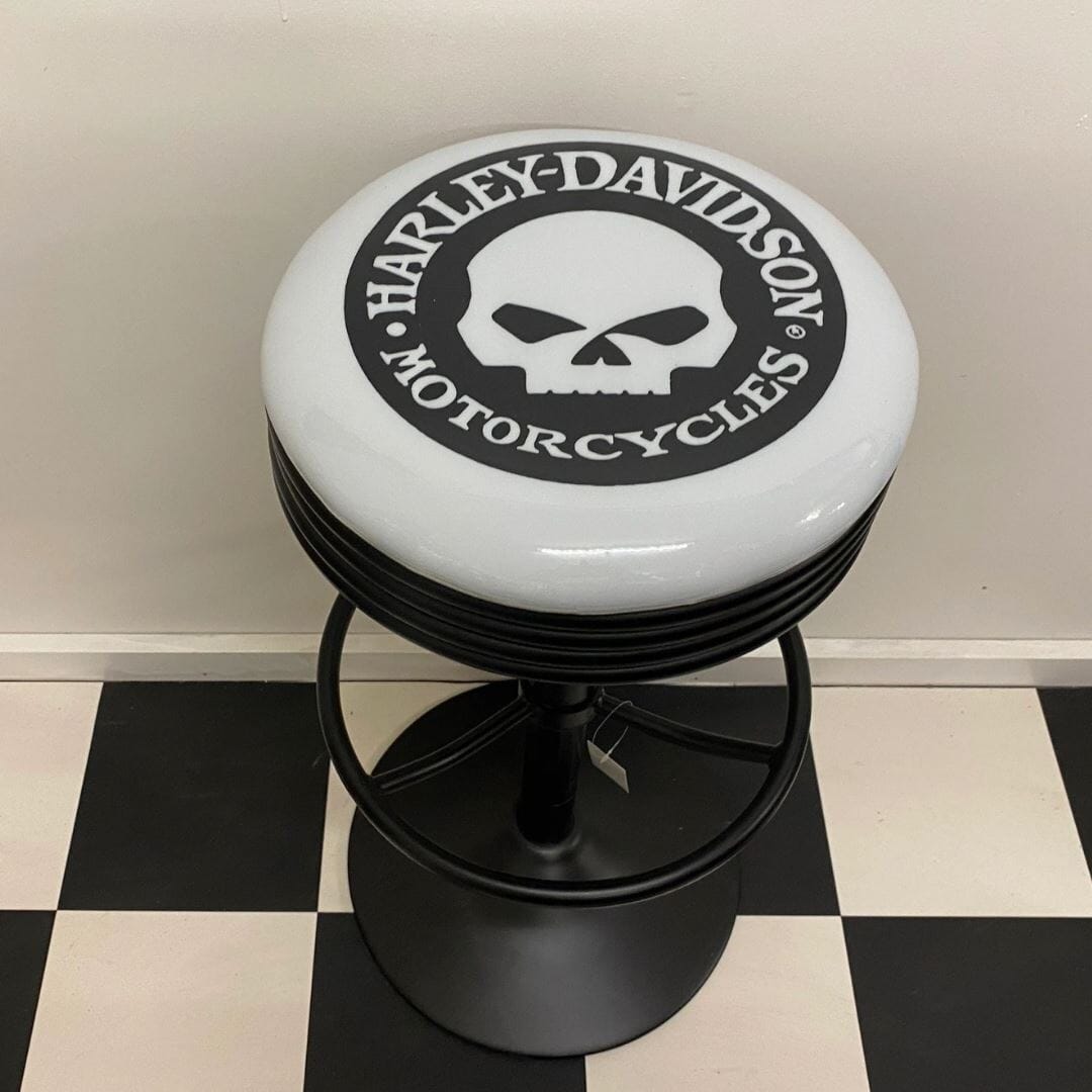 Harley Skull Premium Retro Bar Stool Retro Bar Stools 