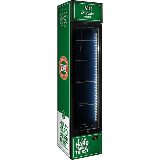 Slim Jim Senior Branded Victoria Bitter VB Retro 130LT Upright Bar Fridge Refrigerators 