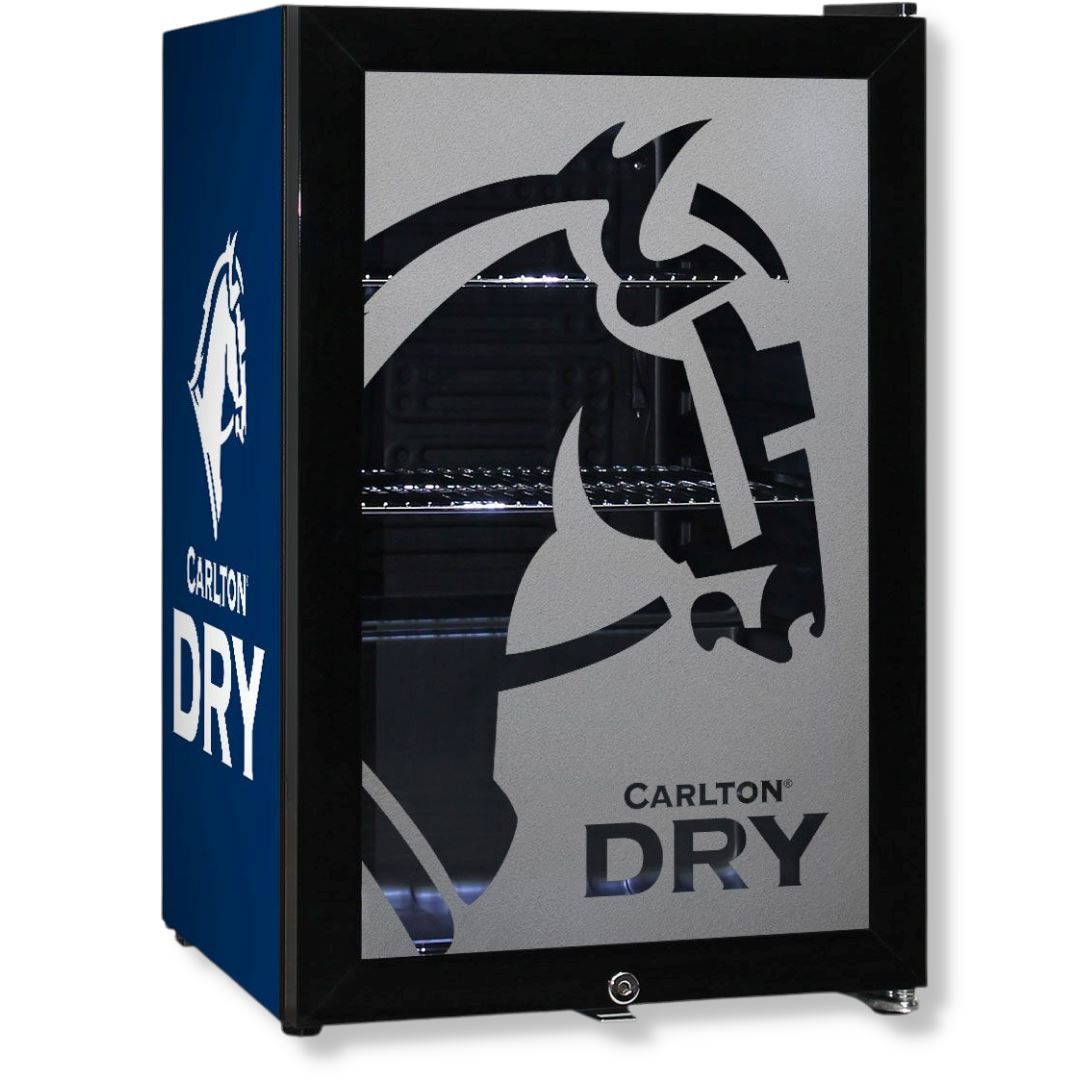 Carlton Dry 70LT Branded Glass Door Bar Fridge With Cool Frosted Door Logo Refrigerators 