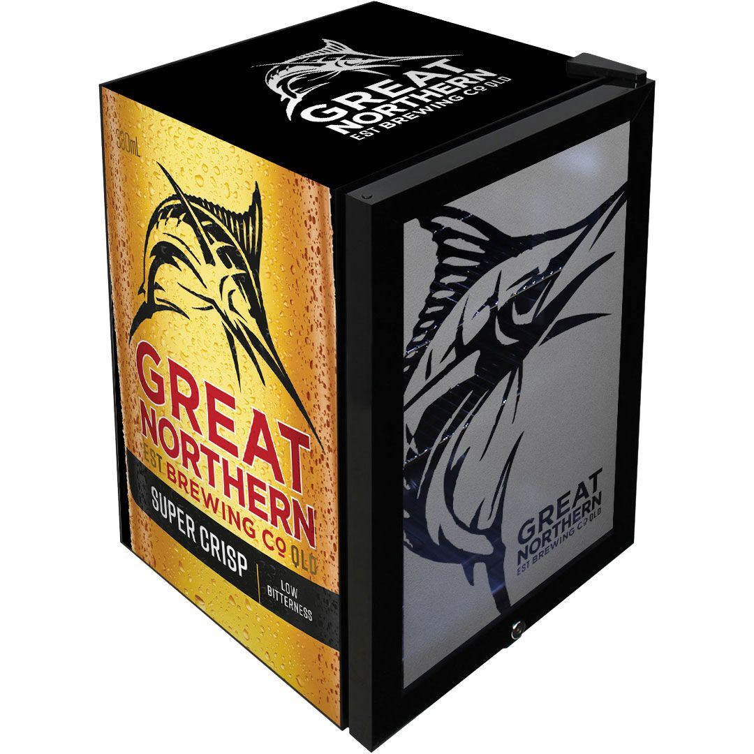 Great Northern Black Branded Glass Door Bar Fridge Refrigerators 