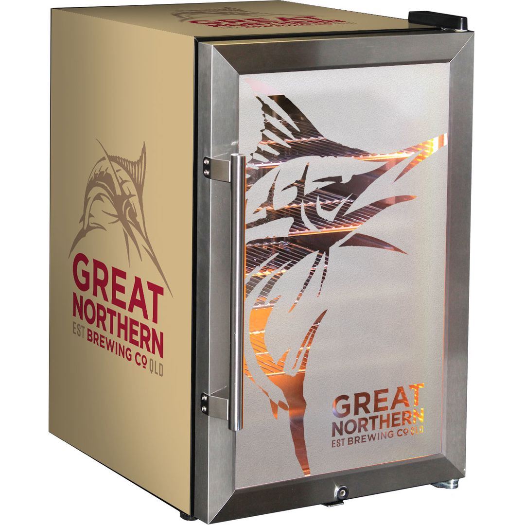 Great Northern Bar Fridge - 70LT Branded Glass Door Bar Fridge Triple Glazed Refrigerators 