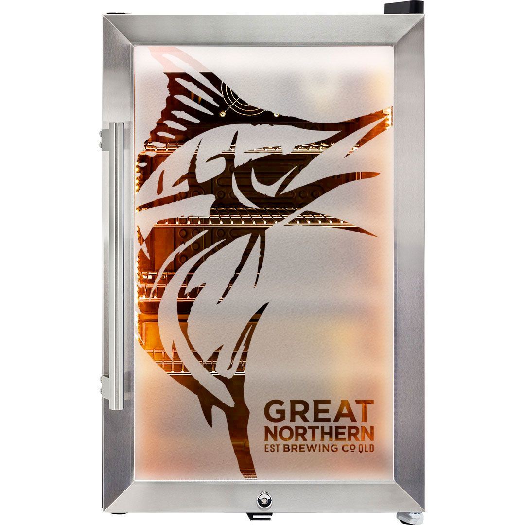 Great Northern Bar Fridge - 70LT Branded Glass Door Bar Fridge Triple Glazed Refrigerators 