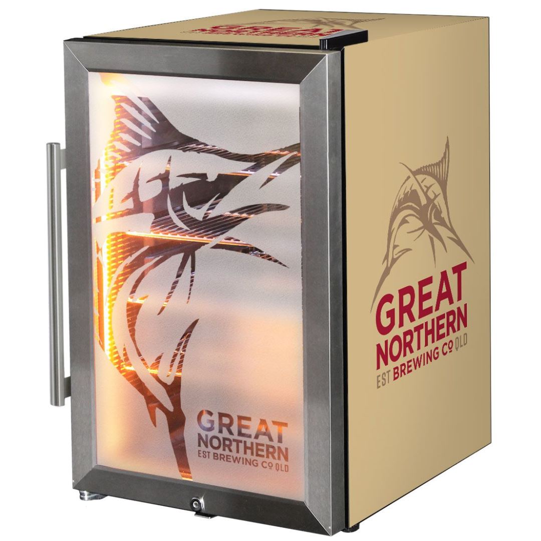Great Northern Bar Fridge - 70LT Branded Glass Door Bar Fridge Triple Glazed Refrigerators 