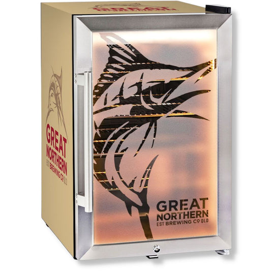 Great Northern Bar Fridge - 70LT Branded Glass Door Bar Fridge Triple Glazed Refrigerators 
