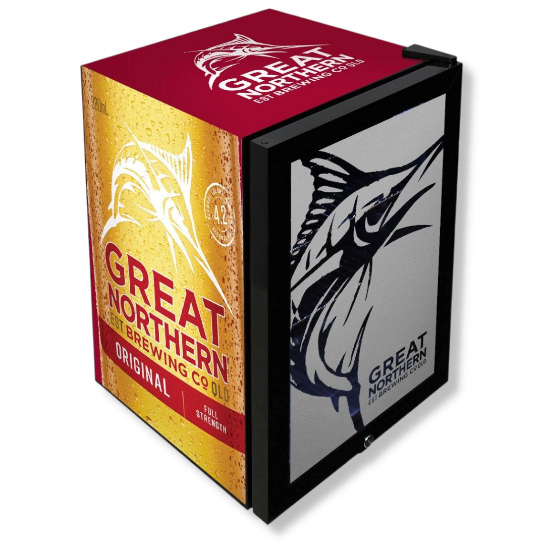 Great Northern Red Branded 70LT Glass Door Bar Fridge Refrigerators 