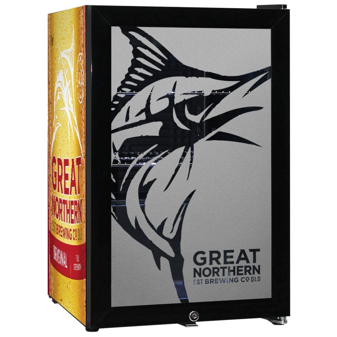 Great Northern Red Branded 70LT Glass Door Bar Fridge Refrigerators 