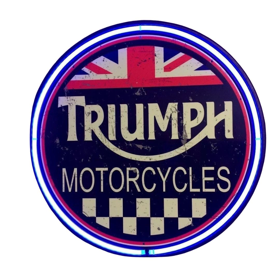 Triumph Motorcycles Blue Circular Neon Sign Neon Signs 