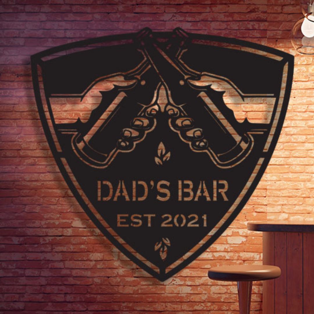 Two Bottle Dad's Bar Sign Sign 
