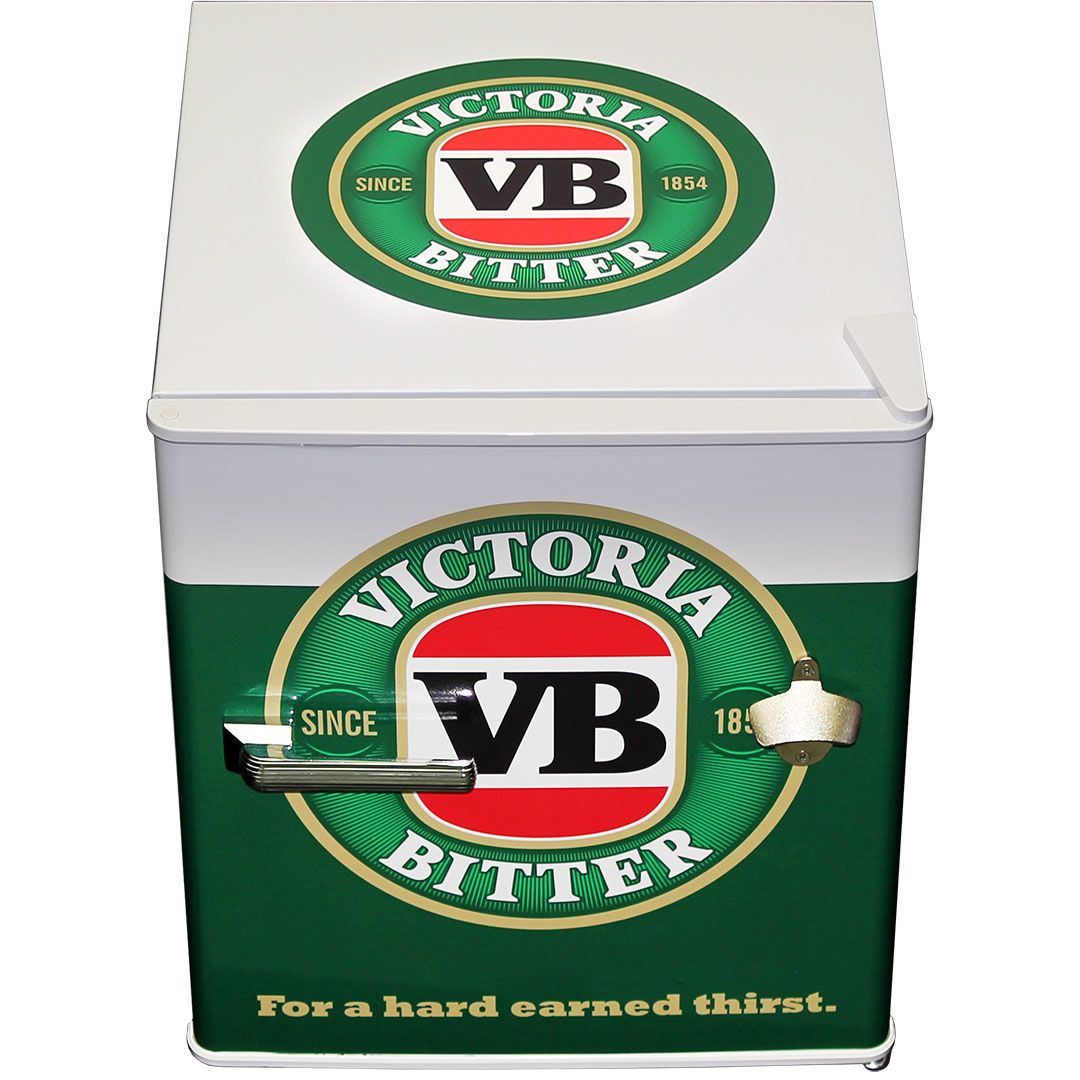 VB Victoria Bitter Branded Mini Bar Fridge 46 Litre With Opener Refrigerators 