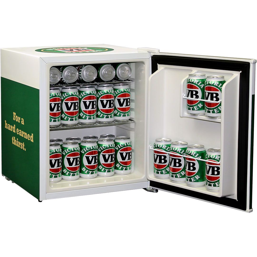 VB Victoria Bitter Branded Mini Bar Fridge 46 Litre With Opener Refrigerators 
