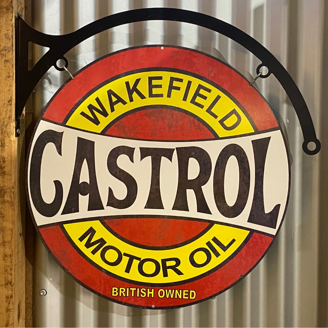 Wakefield Castrol Motor Oil Classic Sign Double Sided Round Metal Signs 