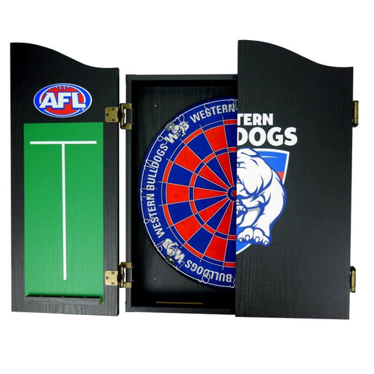 Western Bulldogs AFL Dartboard and Cabinet Set Dartboard Set 