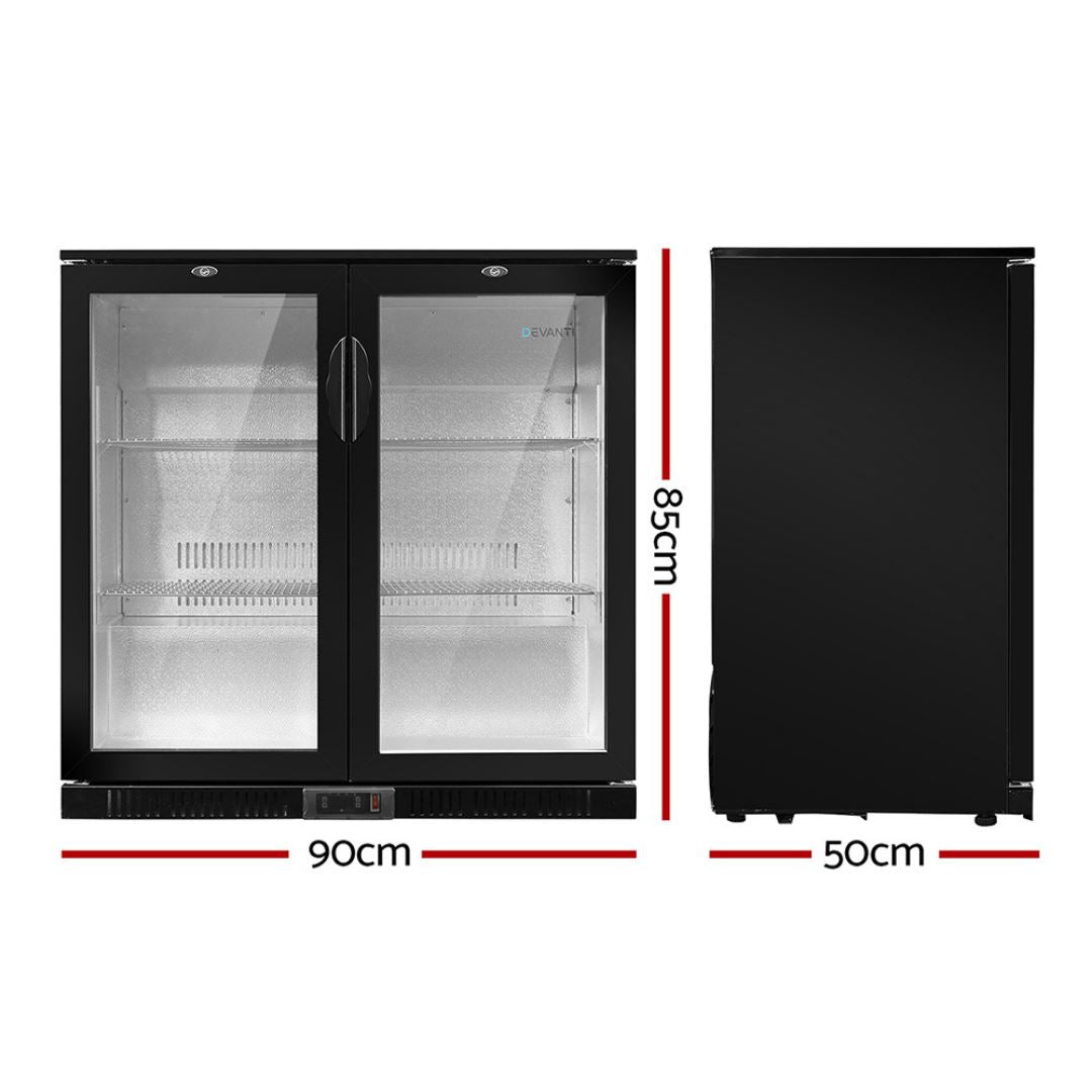 Whistner Bar Fridge 2 Glass Door 198LT Refrigerators 